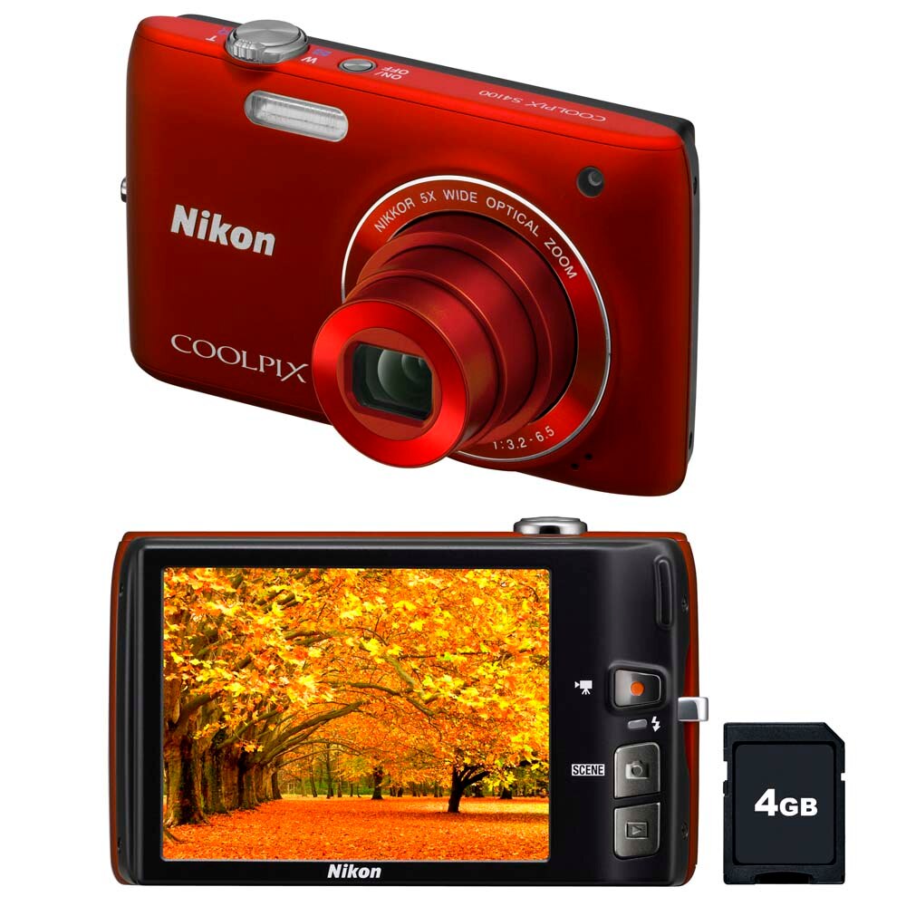 Câmera Digital Nikon Coolpix S4100 Vermelha c/ 14MP, LCD 3.0" Touch