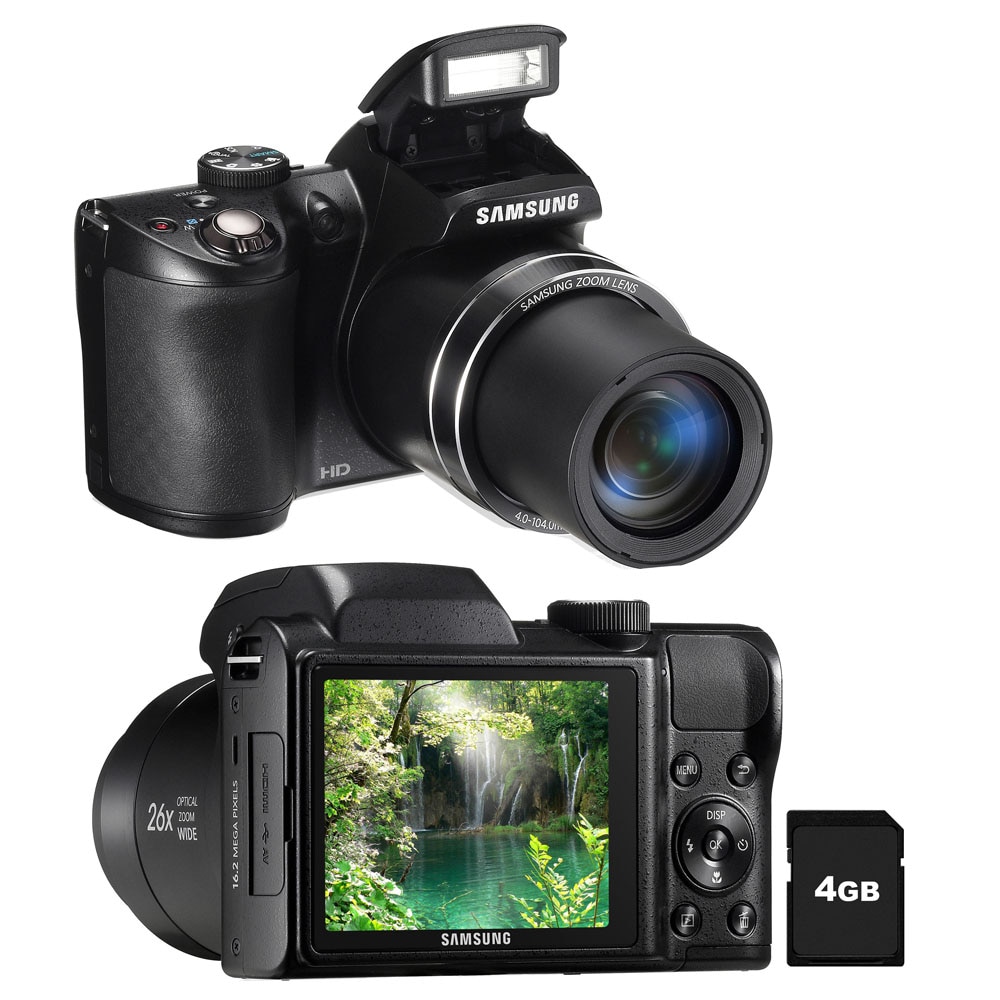 Câmera Samsung WB100 Preta c/ LCD 3,0”, 16.2MP, Zoom Óptico 26x, Vídeo
