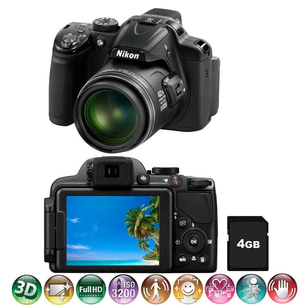 Câmera Digital Nikon Coolpix P520 Preta 18.1MP, LCD 3.2", Zoom ótico