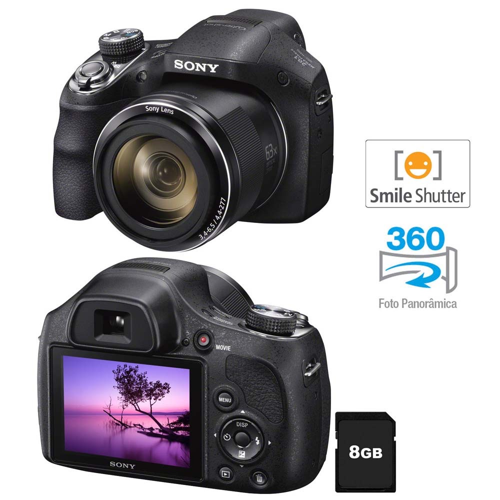 Câmera Digital Sony DSCH400 Preta 20.1 MP, LCD de 3 , Zoom Óptico de 63x, Estabilizador
