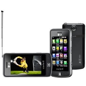 Celular Desbloqueado LG TV Phone Scarlet II GM600 Preto c/ TV Digital, LCD de 3" Touchscreen, Câmera 3.2 MP, MP3, Bluetooth, Fone e Cartão 2GB