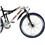 Bicicleta Aro 26 Prince Fujima Tribe Alumínio com Full Suspension, 21 Marchas e Descanso Lateral - Branca/Preta