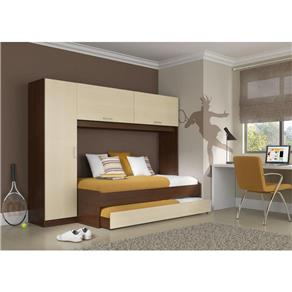 Armário c/ Cama de Solteiro Multimóveis Multidecor 1900 - Tabaco e Maple