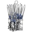 Faqueiro Euro Home Petals ACX-24 Azul c/ Suport...