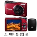Câmera Digital Canon A2200 Vermelha com 14.1 MP...