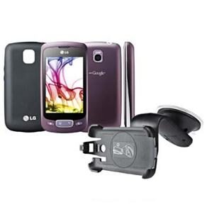 Celular Desbloqueado LG P500 Vinho c/ Câm. 3.2MP, Wi-Fi, Android 2.2, 3G, Bluetooth, FM, MP3, Fone e Cartão 2GB + Capa de Silicone + Suporte Veicular