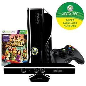 Console Microsoft Xbox 360 com 250GB de Memória + Kinect + Jogo Kinect Adventures - X360 