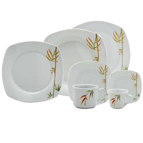Aparelho de Jantar, Chá e Café Bon Gourmet Folhas de Bamboo - 42 Peças