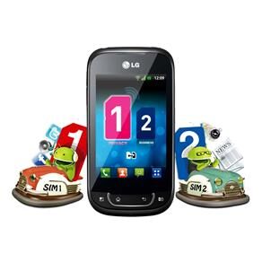 Celular Desbloqueado Claro LG Optimus Net Dual Sim P698 Preto Dual Chip com Câmera 3.2MP, Android 2.3, 3G, Wi-Fi, Touch Screen, MP3, FM e Bluetooth