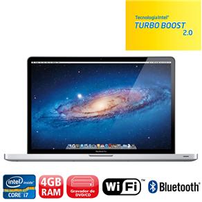 MacBook Pro Apple MD311BZ/A com Intel® Core™ i7, 4GB, 750GB, Gravador de DVD, Thunderbolt, Wi-Fi, AMD Radeon HD 6770M, LED 17" e Mac OS X Lion + iLife