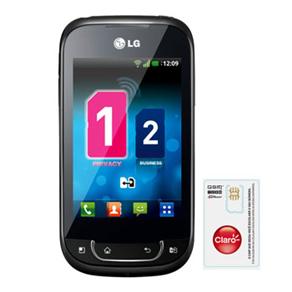 Celular Desbloqueado LG Optimus Net Dual Sim P698 Preto Dual Chip com Câmera 3.2MP, 3G, Wi-Fi, MP3, Rádio FM e Bluetooth + Chip Único Claro Pré-Pago