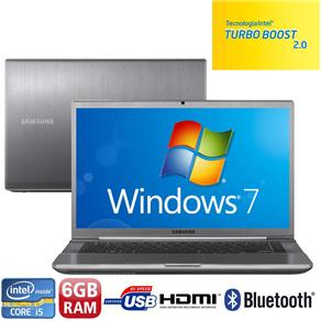 Notebook Samsung 700Z4A-SD1 com Intel® Core™ i5-2450M, 6GB, 1TB, Gravador de DVD, HDMI, Bluetooth, AMD Radeon, LED 15" e Windows 7 Home Premium