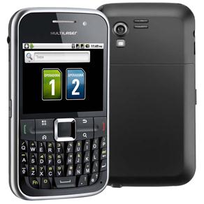 Celular Desbloqueado Multilaser P3169 Mercury Preto/Prata QWERTY com Dual Chip, Câmera 2MP, Android 2.2, Bluetooth, Touch screen e Fone de Ouvido