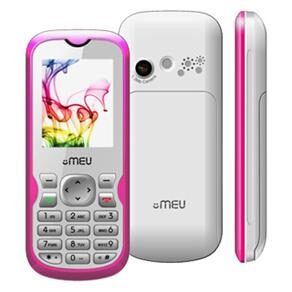 Celular desbloqueado 411 Meu Branco/Rosa c/ Câmera 1.3MP, Rádio FM/MP3/MP4, Dual Chip, Quadriband, Bluetooth + Fone de Ouvido + Cartão de 2GB