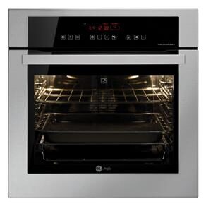 Forno de Embutir Elétrico GE Pirolítico com Controle Glass Touch e Grill - Inox/Preto - 220V - 66 Litros
