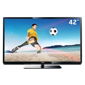 TV 42” LED Philips Série 42PFL4007D/78 FULL HD Preta com Entradas HDMI e USB, Conexão Wireless  – 120Hz