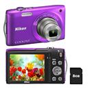 Câmera Digital Nikon CoolPix S3300 Roxa com LCD...