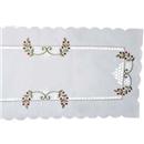 Trilho de Mesa Mehndi Cerejas 45x220 cm - Branco