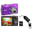 Câmera Nikon CoolPix S3300 Roxa c/ LCD 2.7”, 16...