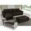 Sofá 3 Lugares American Comfort Madaloni + Chaise + Puff - Marrom + Mesa de Centro Madesa Arcato 5805 - Branco/Madeira Demolição
