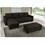 Sofá 3 Lugares American Comfort Madaloni + Chaise + Puff - Marrom + Mesa de Centro Madesa Arcato 5805 - Branco/Madeira Demolição