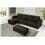 Sofá 3 Lugares American Comfort Madaloni + Chaise + Puff - Marrom + Mesa de Centro Madesa Arcato 5805 - Branco/Madeira Demolição