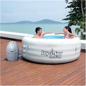 Hidro Massagem Infl&aacute;vel Lay - Z - Spa Bestway 848L com Bomba de Filtragem 220V - Cinza - cod. 1602894