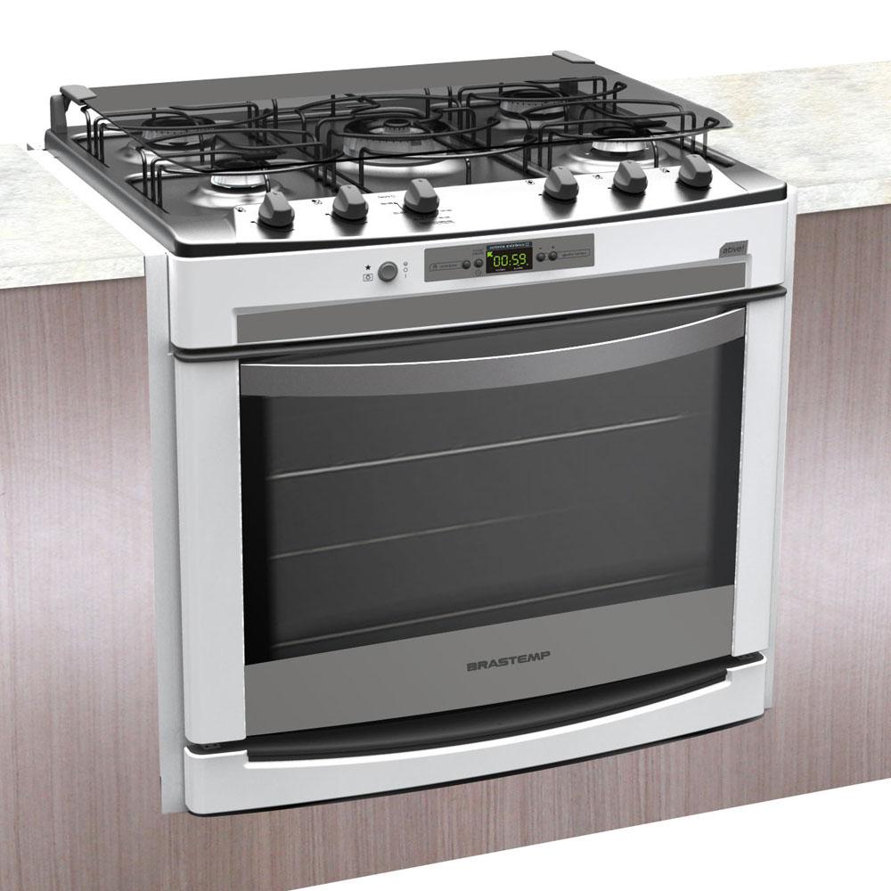 Fogão de Embutir Brastemp 5 Bocas Ative! Timer BY776B Embutir 5 Bocas