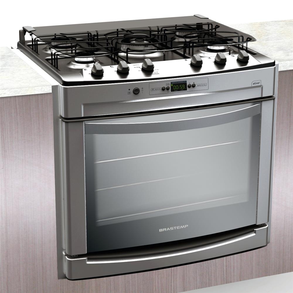 Fogão de Embutir Brastemp 5 Bocas Ative! BY876AR c/ Timer e Grill