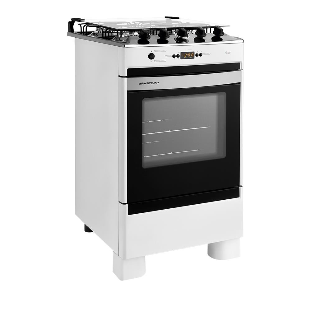 Fogão Brastemp 4 Bocas Clean Timer BFO4TAB Branco Bivolt Piso 4
