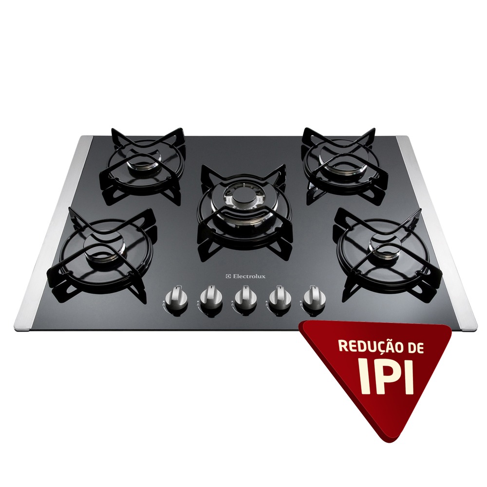 Cooktop a Gás 5 Bocas Electrolux c/ Mesa de Vidro GC75G Cooktops no