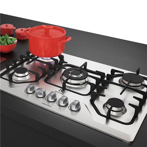 Cooktop a Gás Electrolux 5 Bocas GF75X com Tripla Chama Bivolt Inox