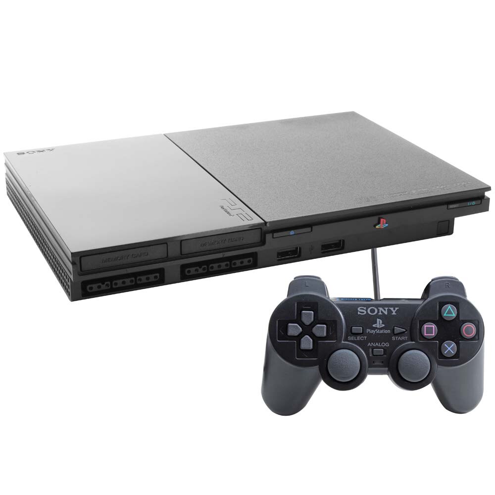 Console Sony PlayStation 2 Slim Preto PS2 Consoles Playstation 2 no Console Sony PlayStation 2 Slim Preto PS2 Consoles Playstation 2 no