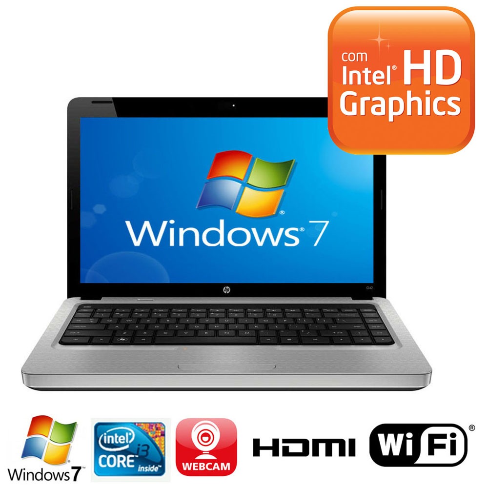 Notebook HP G42214BR c/ Intel Core i3, 3GB, HD 320GB, LED 14", HDMI