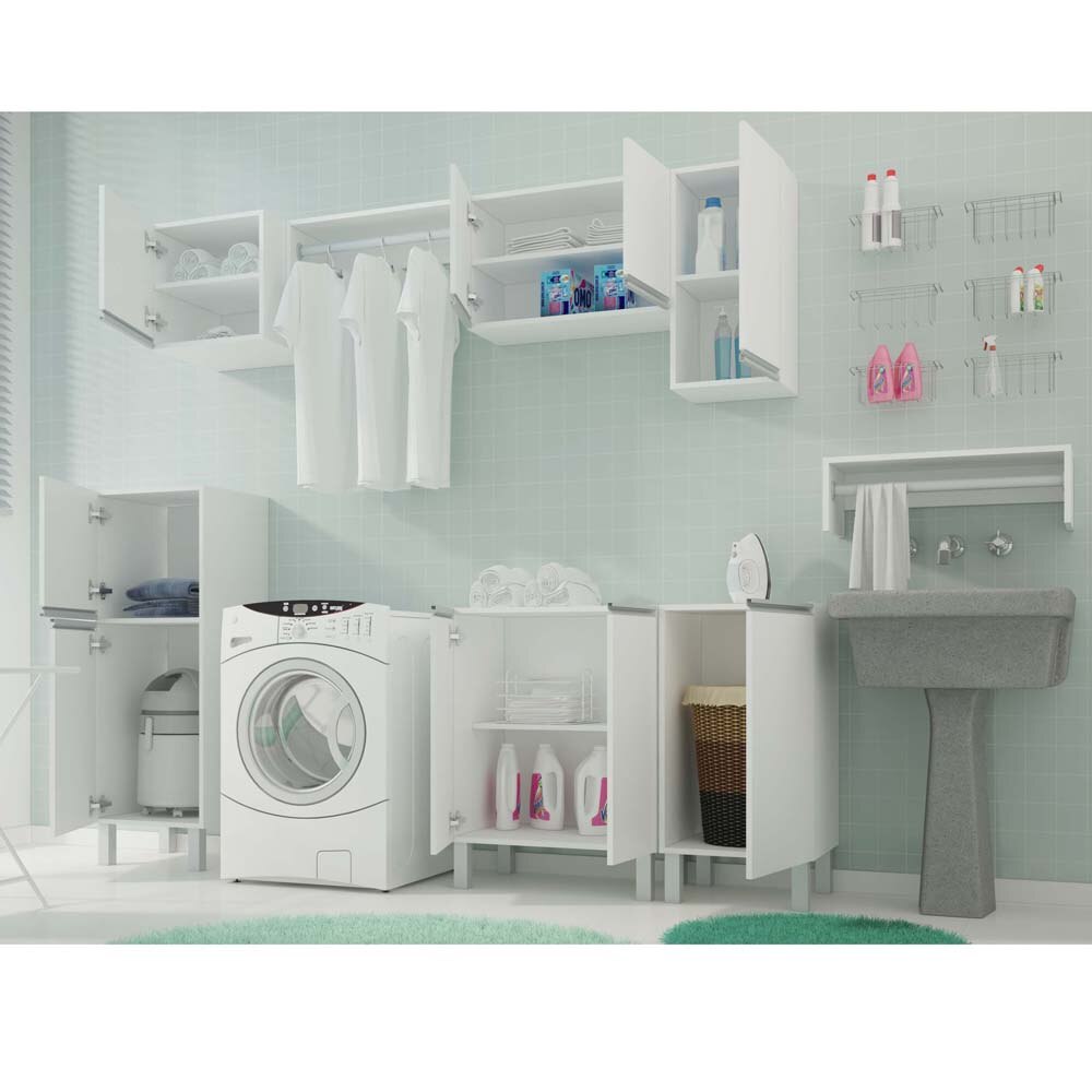 Conjunto paraÁrea de Serviço com Sapateira BRV BS 8 Peças Branco Ambiente CompletoÁrea de Adesivo De Parede Sala ~ Conjunto paraÁrea de Serviço com Sapateira BRV BS 8 Peças Branco Ambiente CompletoÁrea de