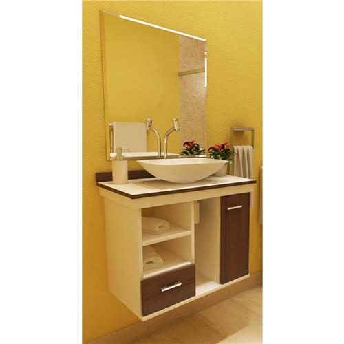 Gabinete para Banheiro Vtec Arkab Nogal com Cuba e Espelho 50 x 60 x 35 cm – -> Armario De Banheiro Vtec Gabinete para Banheiro Vtec Arkab Nogal com Cuba e Espelho 50 x 60 x 35 cm – -> Armario De Banheiro Vtec