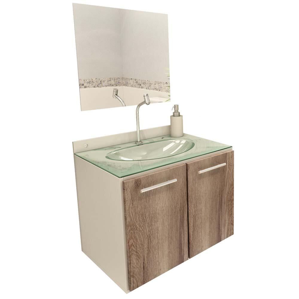 Gabinete para banheiro Vtec modelo Aries com cuba e espelho 50×50 Branco # Gabinete Para Banheiro Branco Com Cuba Gabinete para banheiro Vtec modelo Aries com cuba e espelho 50×50 Branco # Gabinete Para Banheiro Branco Com Cuba