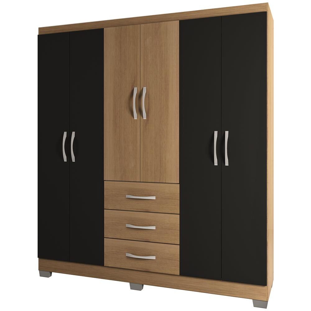 Armário Bartira Olímpia com 6 Portas e 3 Gavetas Imbuia Preto Guarda roupas e Roupeiros no Armario Capsula Hombre ~ Armário Bartira Olímpia com 6 Portas e 3 Gavetas Imbuia Preto Guarda roupas e Roupeiros no