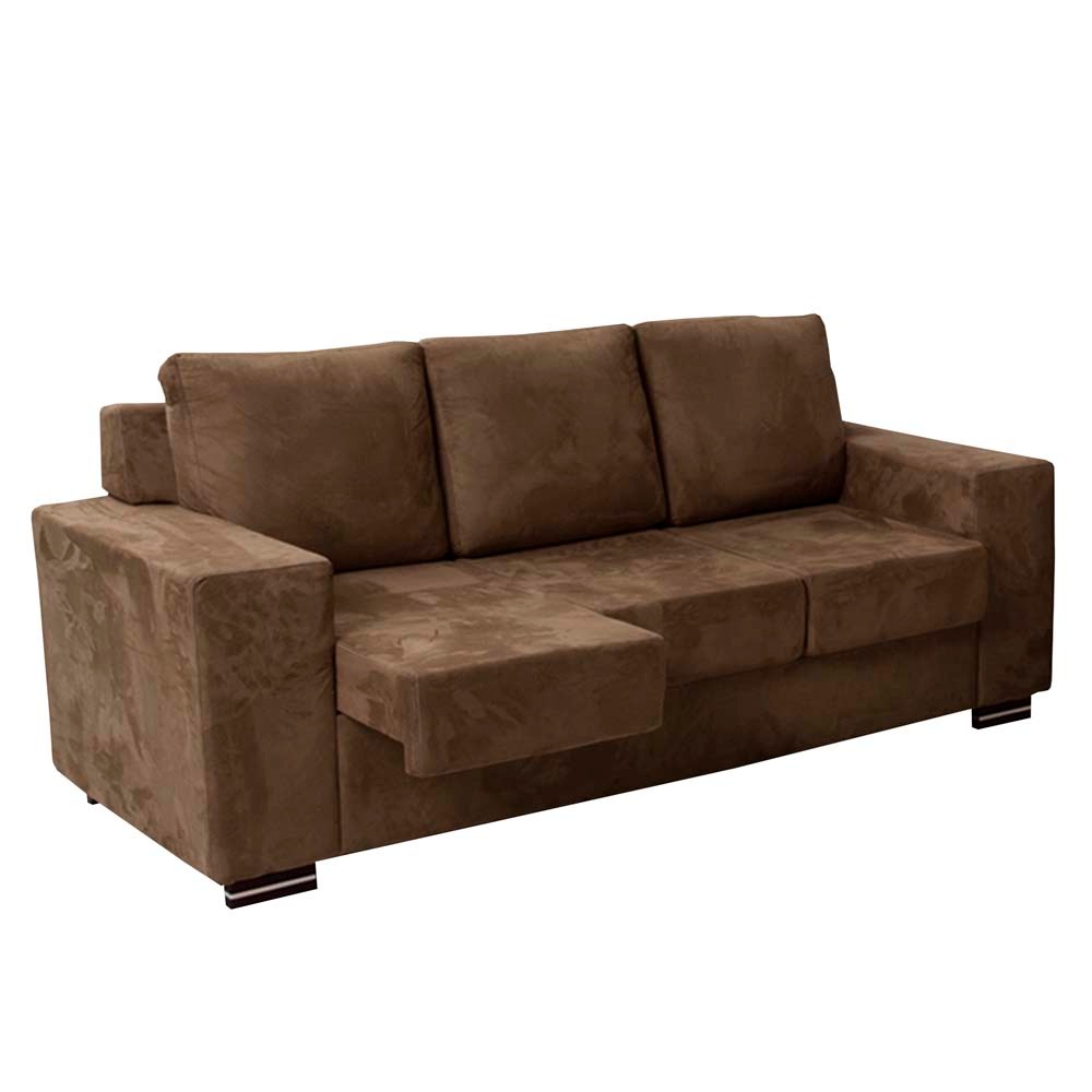 Sofá 3 lugares Hellen Estofados Ópera em Tecido Suede com 1 Assento