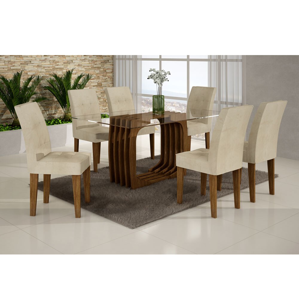 Sala De Jantar Rufato Viena ~ Mesa de Jantar Rufato Monalisa 1800 com 6 Cadeiras Rufato Viena (Cód Sala De Jantar Rufato Viena ~ Mesa de Jantar Rufato Monalisa 1800 com 6 Cadeiras Rufato Viena (Cód
