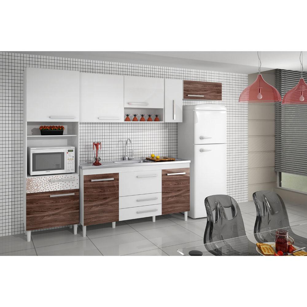 Cozinha compacta Nobilis XV Palmeira com 5 Peças com 8 Portas e 4 Gavetas C # Cozinha Compacta Nobilis Palmeira Cozinha compacta Nobilis XV Palmeira com 5 Peças com 8 Portas e 4 Gavetas C # Cozinha Compacta Nobilis Palmeira