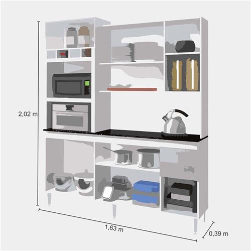 Cozinha Compacta CHF Móveis Village com 7 Portas e 2 Gavetas Cozinha Compac # Cozinha Compacta Chf Moveis Fenix Cozinha Compacta CHF Móveis Village com 7 Portas e 2 Gavetas Cozinha Compac # Cozinha Compacta Chf Moveis Fenix