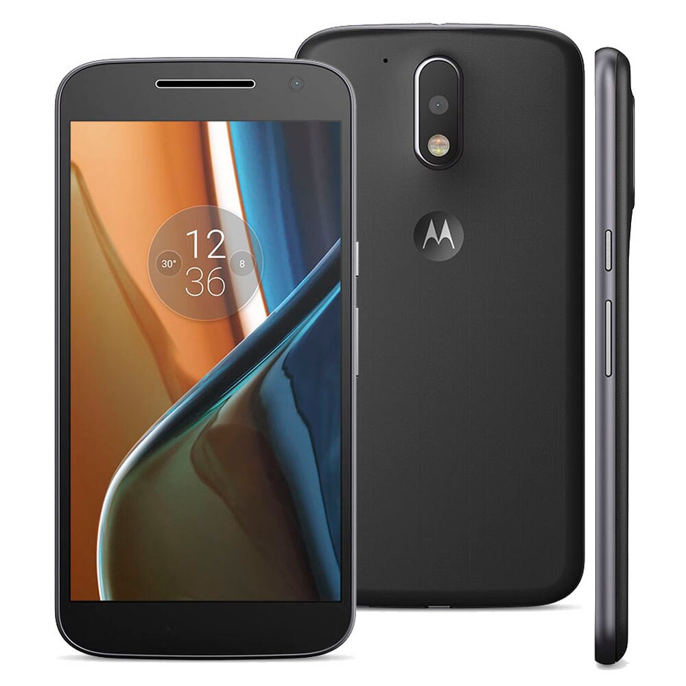 Smartphone Moto G4 XT1626 Preto com 16GB, Tela de 5.5'', TV digital, Dual Chip, Android 6.0, 4G