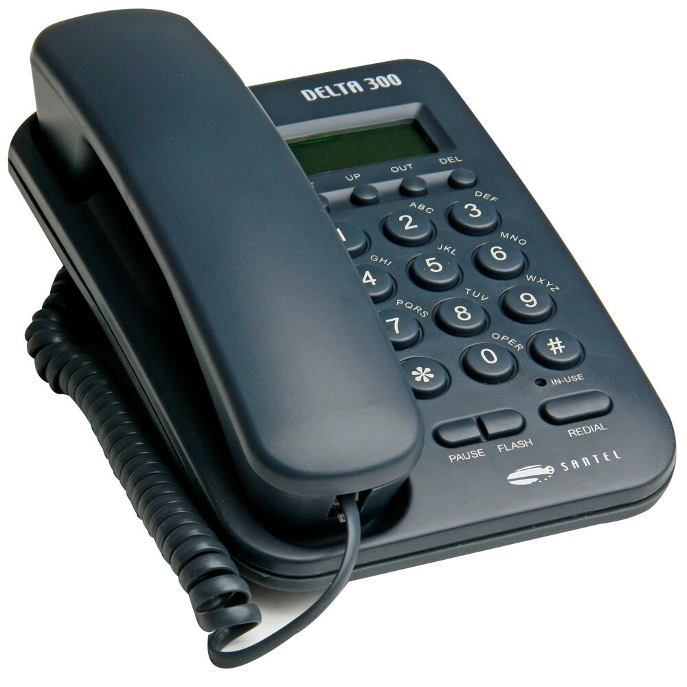 Telefone com Fio Santel Delta 300 Grafite com Id. Chamadas e Display de ...