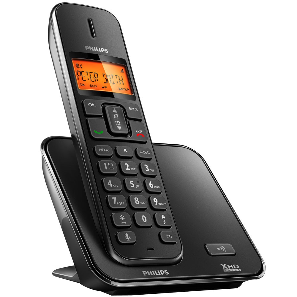 Telefone s/ Fio Philips SE1701 Preto c/ Display Iluminado e Id ...