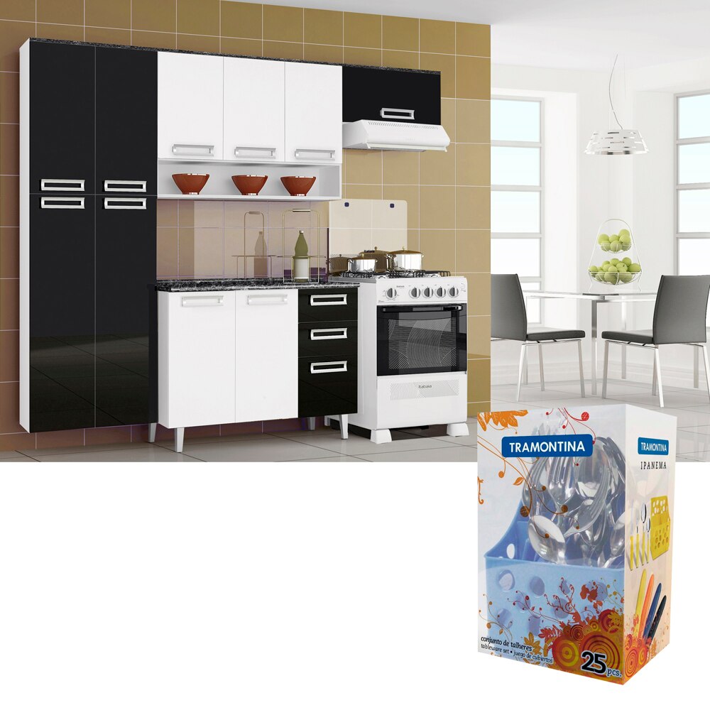 Conjunto de Talheres Tramontina Ipanema c 25 Peças Azul + Cozinha Compacta # Cozinha Compacta Tramontina Conjunto de Talheres Tramontina Ipanema c 25 Peças Azul + Cozinha Compacta # Cozinha Compacta Tramontina