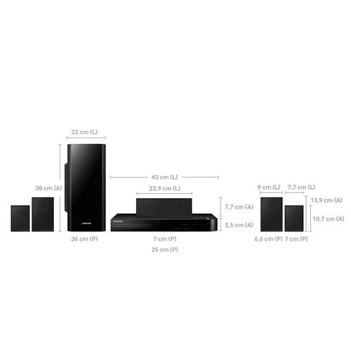 Home Theater Samsung HTF5505K/ZD 5.1 Canais com Bluray 3D, Função