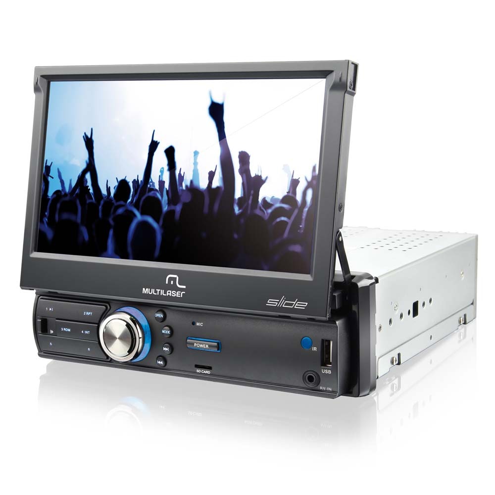 Som /GPS Automotivo Multilaser Slide P3211 com Tela Móvel Touch Screen