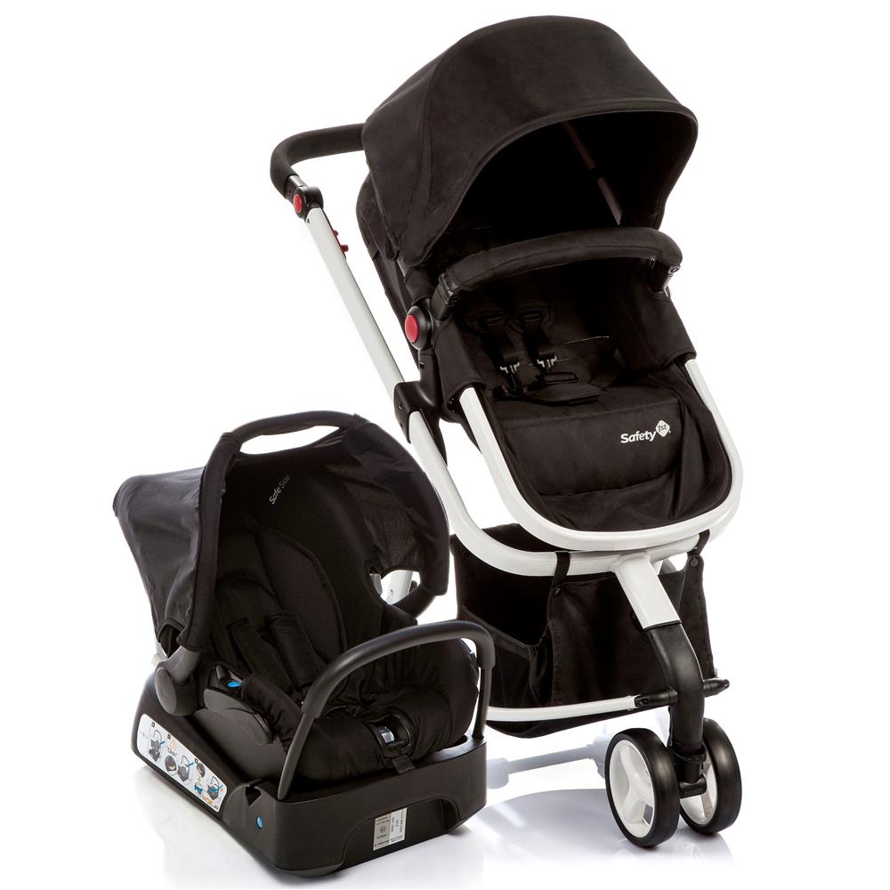 Carrinho Travel System Safety 1st Mobi T5003TS 15kg Branco e Preto