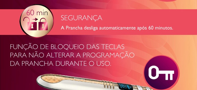 Desligamento automático após 60 minutos desligamento automático